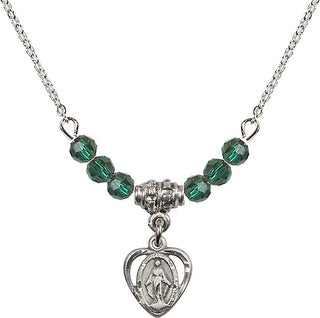 18-Inch Necklace with 4mm Emerald Beads