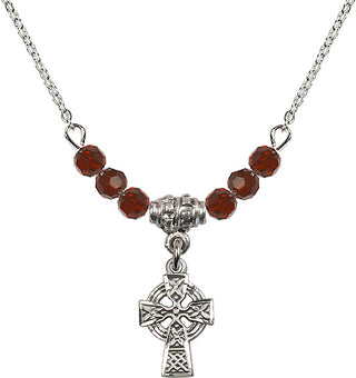 18-Inch Necklace with 4mm Garnet Beads