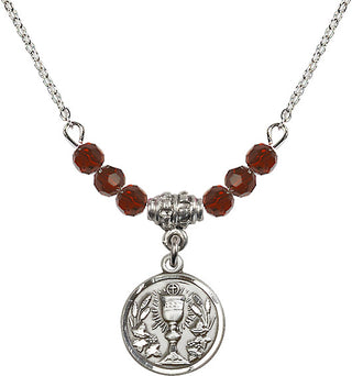 18-Inch Necklace with 4mm Garnet Beads