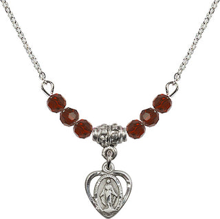 18-Inch Necklace with 4mm Garnet Beads
