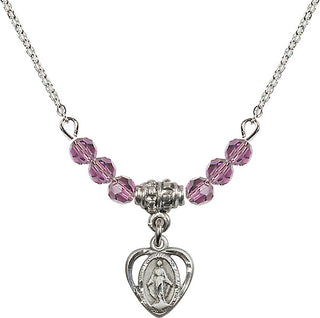 18-Inch Necklace with 4mm Light Amethyst Beads