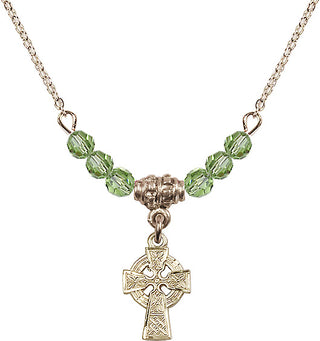 18-Inch Gold Plated Necklace with 4mm Peridot Beads