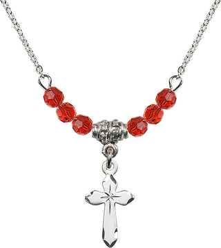 18-Inch Necklace with 4mm Ruby Beads