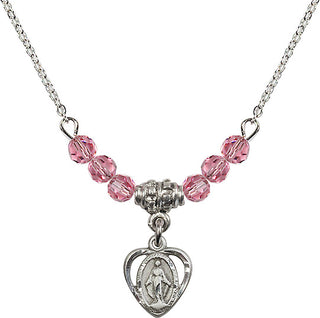 18-Inch Necklace with 4mm Rose Beads