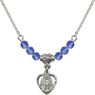 18-Inch Necklace with 4mm Sapphire Beads