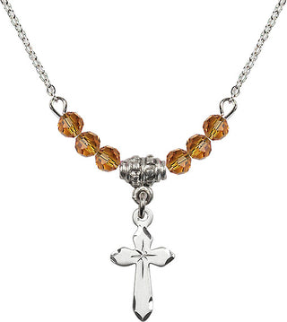18-Inch Necklace with 4mm Topaz Beads