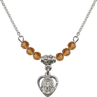 18-Inch Necklace with 4mm Topaz Beads
