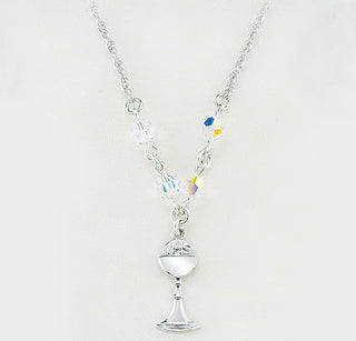 5mm Finest Austrian Crystal 18-inch Pendant | Sterling Silver Chalice