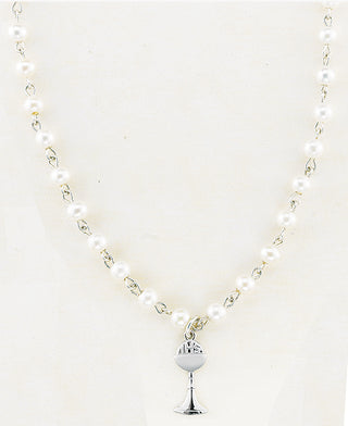 4mm Freshwater Pearl 16-inch Pendant | Sterling Silver Chalice