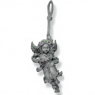 Rope Angel Statue - 25-inch — Mossy Green finish