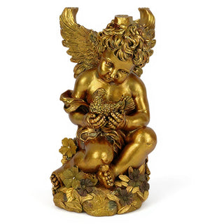 Cherub with Dove Table - 19-inch — Antique Gold finish