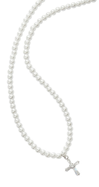 16"Stretch Pearl & Crys Cross