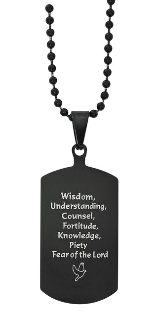 Black Stainless Steel Seven Gifts Pendant
