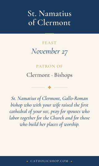 St. Namatius of Clermont Holy Cards