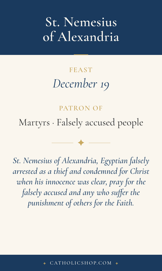 St. Nemesius of Alexandria Holy Cards