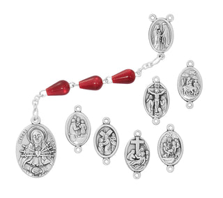 Red Teardrop 7 Sorrows Chaplet