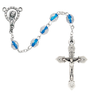 Blue Crystal Rosary .