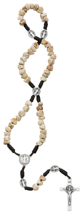 Corded Stone St. Benedict Rosary