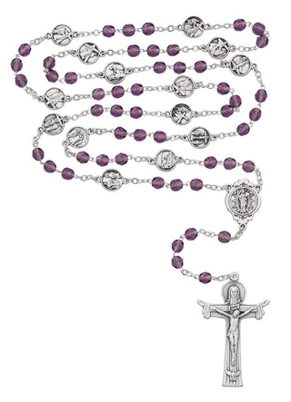 6MM Purple Station Cross Rosary