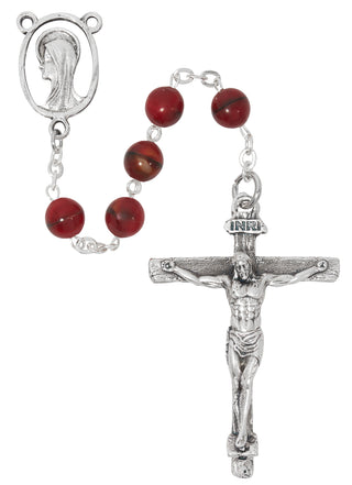St. Benedict Olive Wood Rosary - Red