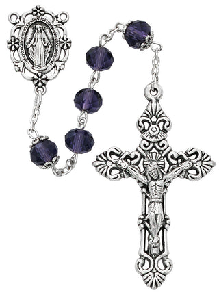 8MM Sun-Cut Crystal Rosary