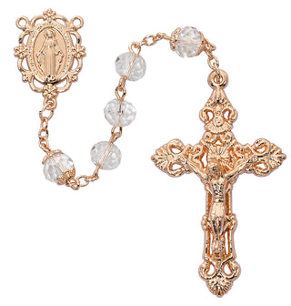 Rose Gold Plated Crystal Rosary