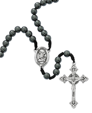Corded St. Michael Hematite Rosary