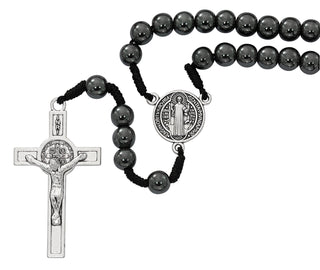Corded Miraculous Hematite Rosary