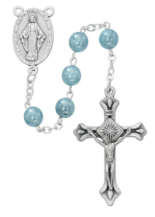 Oval Blue Swirl Rosary
