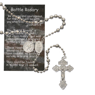 Silver Plated Battle Rosary