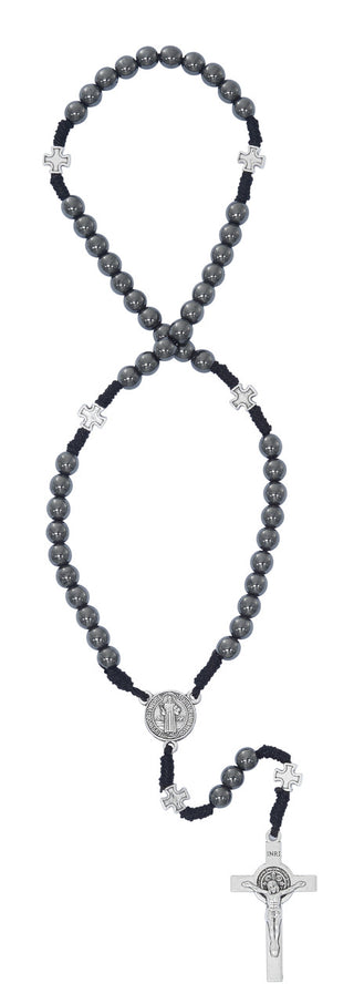 6MM Hematite Corded St. Benedi