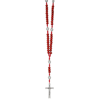Brown Wood Sacred Heart Rosary