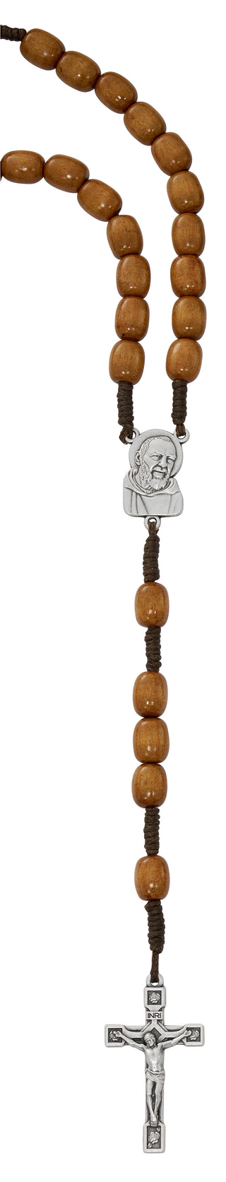 Large Brown Wood St. Pio Rosary