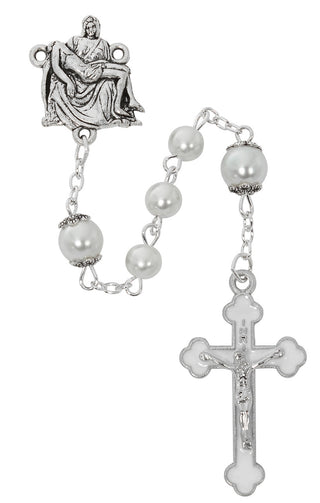 6MM Pearl, Aqua Rosary