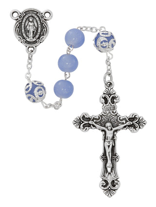 8mm Purple Glass Rosary