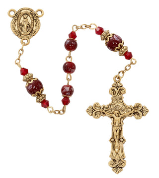 6mm Red Marble Rosary