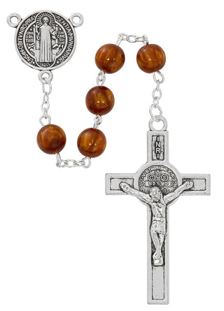 8mm Sandstone Glass St. Benedict Rosary