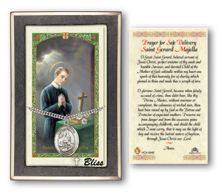 Sterling Silver Saint Gerard Majella Medal | 24-inch Chain | Prayer For Safe Delivery - St Gerard Majella Prayer Card Engraved Catholic Saint Jewelry