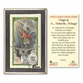 Sterling Silver Saint Michael / Coast Guard Medal Necklace with Prayer to St Michael - Defend Us in Battle Prayer Card