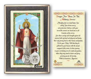 Sterling Silver Saint Michael / Navy Medal Necklace with Military Prayer Card