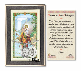 Silver Filled Saint Christopher/Soccer Medal on an 24 inch Heavy Curb Chain with a Prayer to St Cristopher Prayer Card.