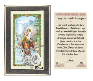 Sterling Silver Saint Christopher/Soccer Medal Necklace with Prayer to St Cristopher Prayer Card