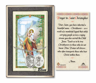 Silver Filled Saint Christopher/Golf Medal on an 24 inch Heavy Curb Chain with a Prayer to St Cristopher Prayer Card.