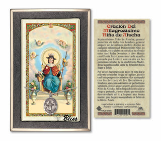 Sterling Silver San Nino de Atocha Medal | 18-inch Chain | Prayer to Infant of Atocha Prayer Card Engraved Catholic Saint Jewelry