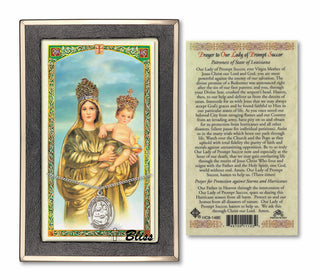 Sterling Silver Our Lady of Prompt Succor Medal | 18-inch Chain | Our Lady of Prompt Succor - Prayer to and Against Hurricanes Prayer Card Engraved Catholic Saint Jewelry