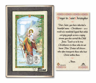 Silver Filled Saint Christopher/Golf Medal on an 18 inch Lite Curb Chain with a Prayer to St Cristopher Prayer Card.