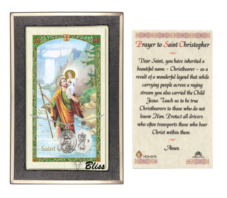 Silver Filled Saint Christopher/Swimming Medal on an 18 inch Lite Curb Chain with a Prayer to St Cristopher Prayer Card.