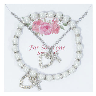 Pearl Angel Brac & Pendant Set