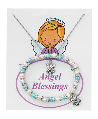 Pink Pearl Bracelet & Angel Pn