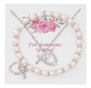 Pearl Angel Brac & Pendant Set